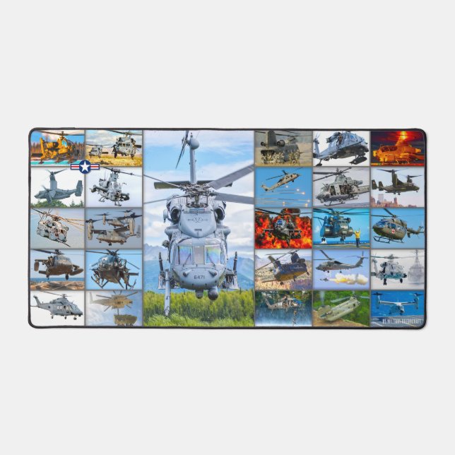 US MILITARY ROTORCRAFT “MONTAGE” DESK MAT (Front)