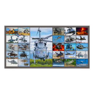 US MILITARY ROTORCRAFT “MONTAGE” POSTER