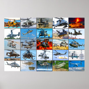 US MILITARY ROTORCRAFT “MONTAGE” POSTER