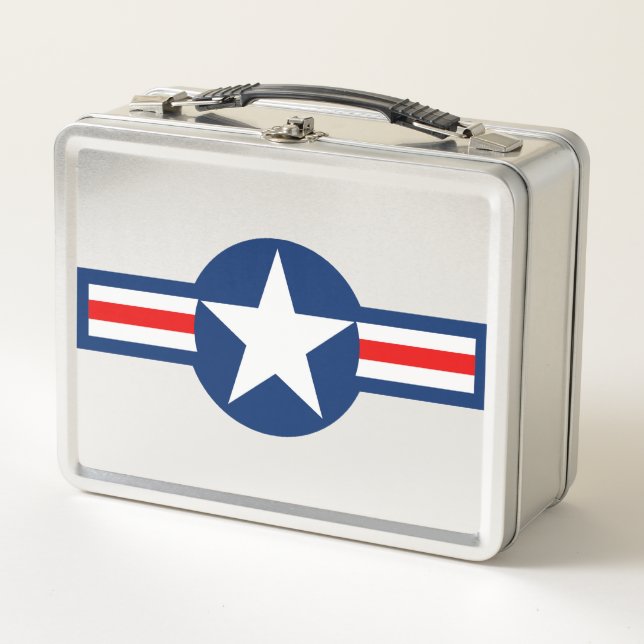 US MILITARY ROUNDEL METAL LUNCH BOX (Front)