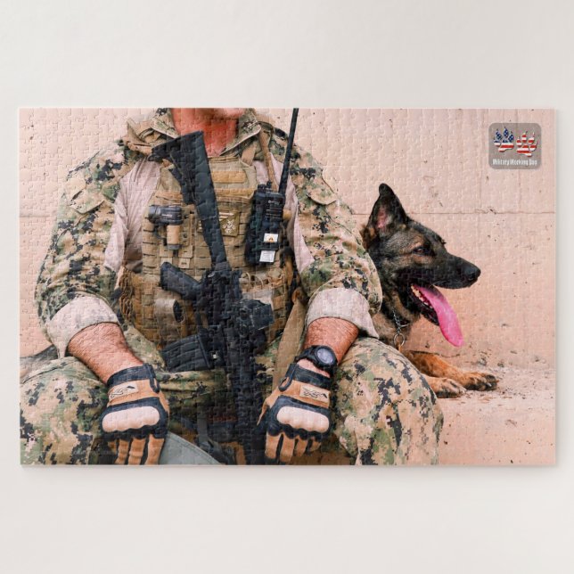 US MILITARY WORKING DOG (20x30 inch) Jigsaw Puzzle (Horizontal)
