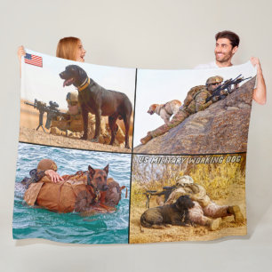US MILITARY WORKING DOG FLEECE BLANKET