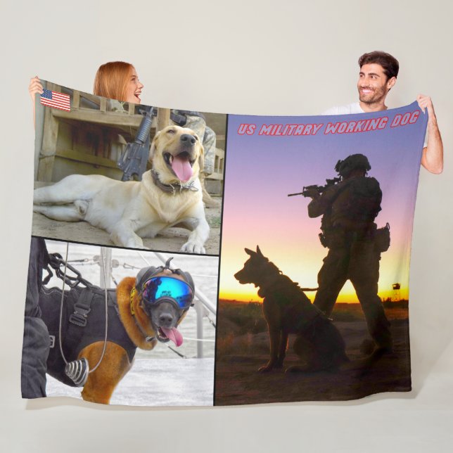 US MILITARY WORKING DOG FLEECE BLANKET (In Situ)