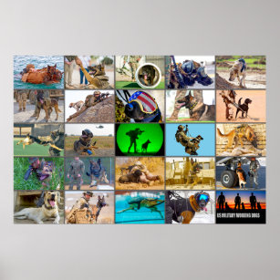 US MILITARY WORKING DOGS “MONTAGE” POSTER