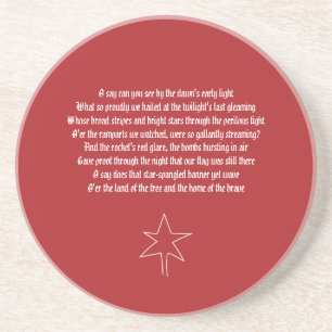 US National Anthem The Star - Spangled Banner Coaster