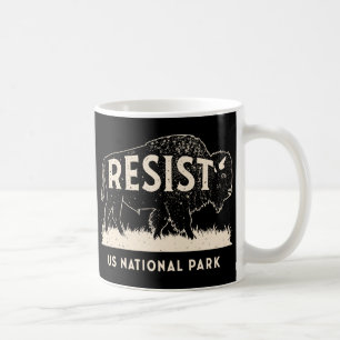 US National Park Resist Service Bison Buffalo Coffee Mug