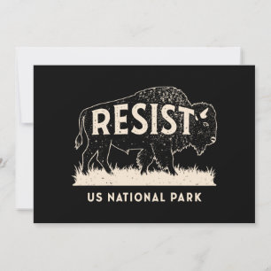 US National Park Resist Service Bison Buffalo Invitation