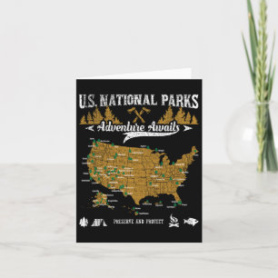 Us National Parks Adventure Awaits - Hiking And Ca Card