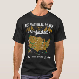 Us National Parks Adventure Awaits - Hiking And Ca T-Shirt