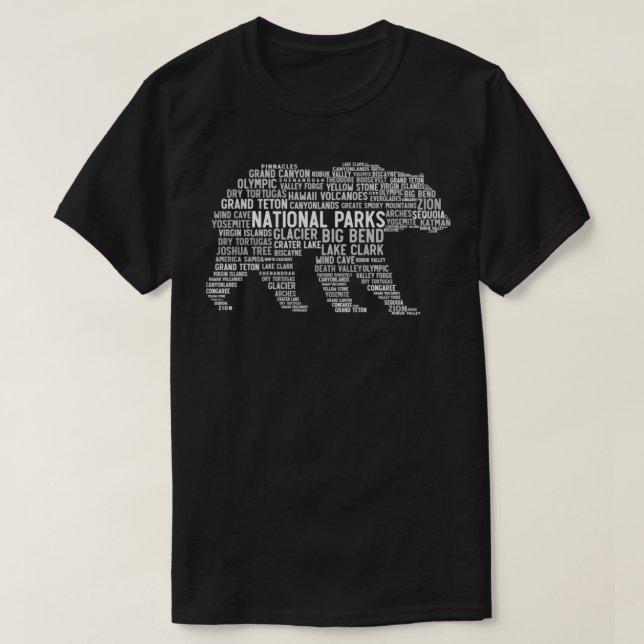 Us National Parks Bear National Park 2 T-Shirt (Design Front)