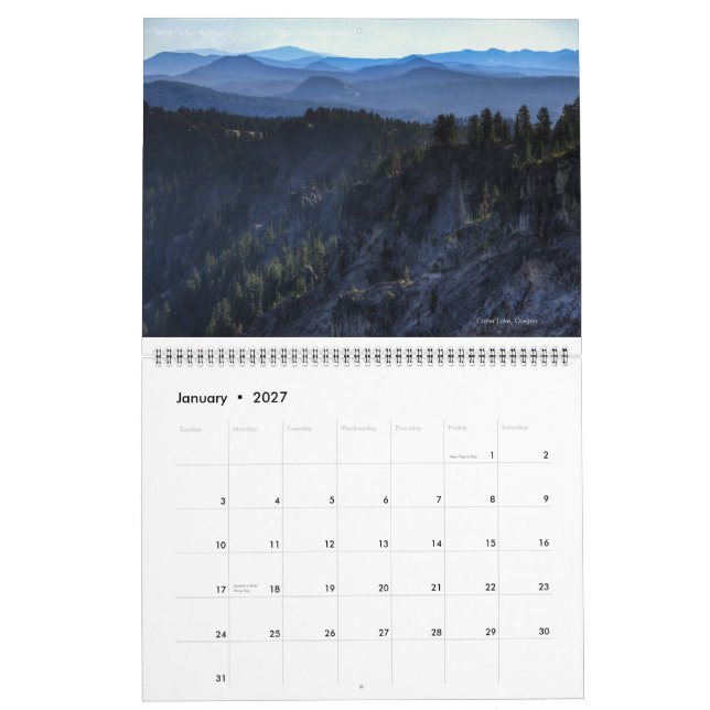US National Parks Calendar (Jan 2027)