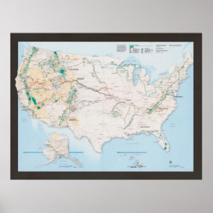US National Trails System Map (2004) United States Poster