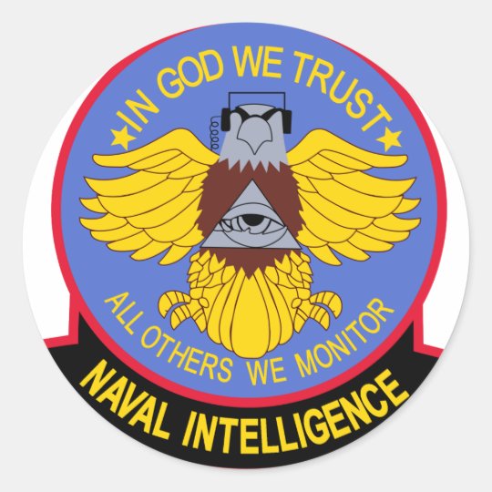 US NAVAL INTELLIGENCE Military Patch Classic Round Sticker