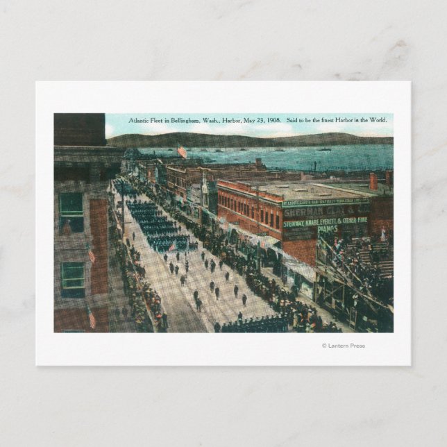 US Navy Atlantic Fleet in Harbour Postcard (Front)