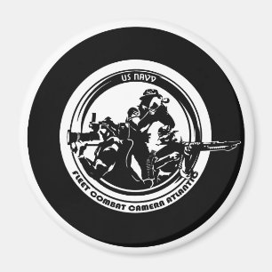 US NAVY COMBAT CAMERA ATLANTIC  4" Magnet