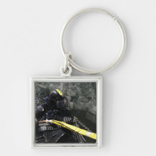 US Navy Diver gets ready to start his dive Key Ring