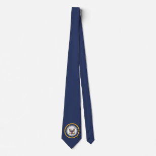 US Navy Emblem Blue Tie