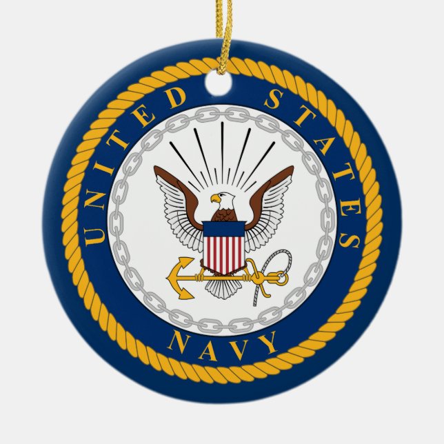 US Navy Fan Merch Navy Seal Personalised Ornament (Front)