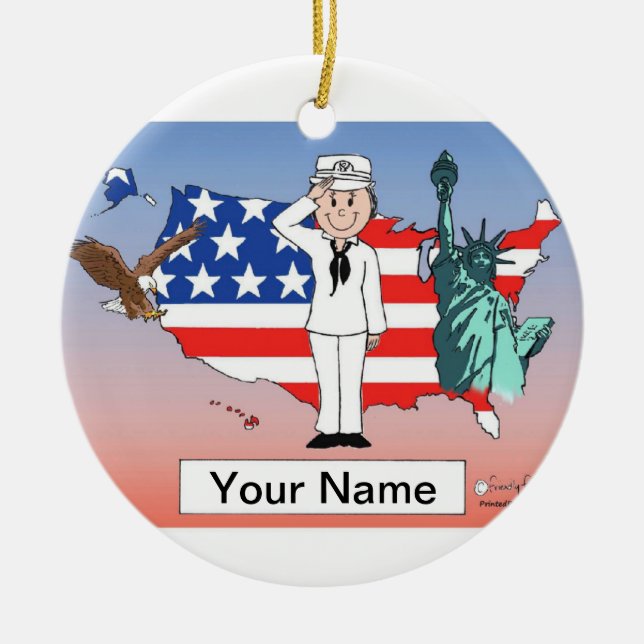 US Navy - Female Ceramic Tree Decoration (Front)