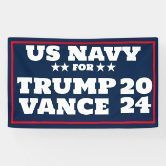 US NAVY for Trump Vance 2024 Banner
