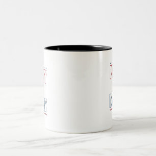 US Navy Modern Red White and Blue Vibes Two-Tone Coffee Mug