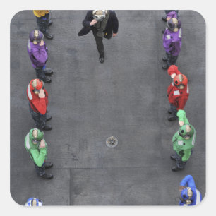 US Navy rainbow sideboys Square Sticker