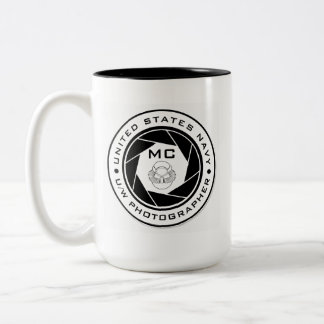 US Navy Underwater Photographer MC COMCAM Two-Tone Coffee Mug