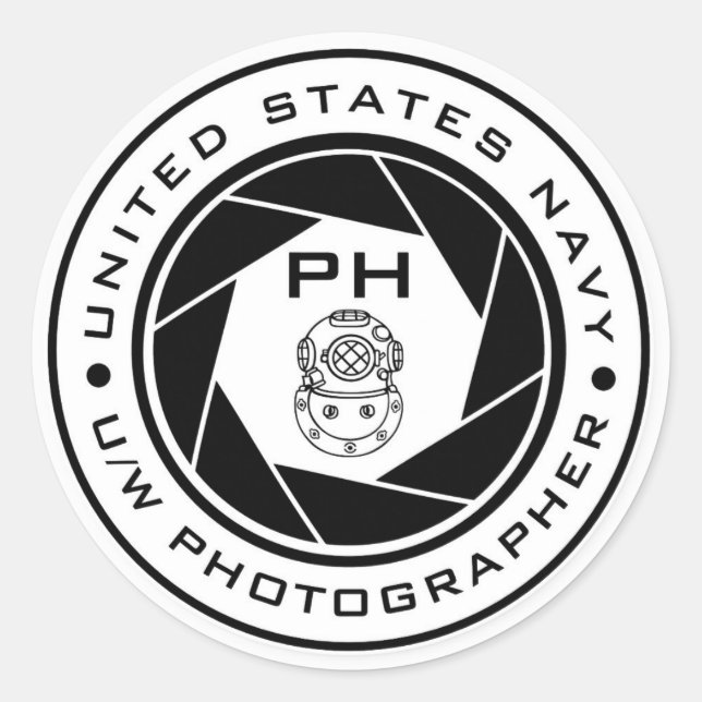 US Navy Underwater Photographer PH Diver Sticker (Front)
