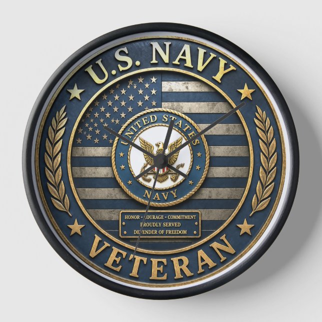 US Navy Veteran Honour Clock (Front)