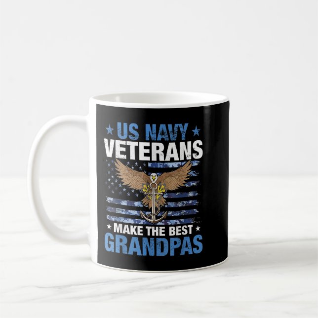 US Navy Veterans Make The Best Grandpas Gift For V Coffee Mug (Left)