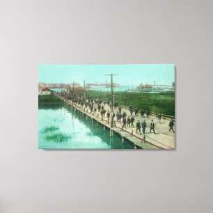 US Navy Yard Workers Off to Work Canvas Print