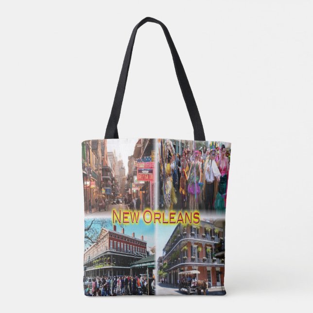 US New Orleans - Bourbon Street - Mardi Gras - Tote Bag (Back)