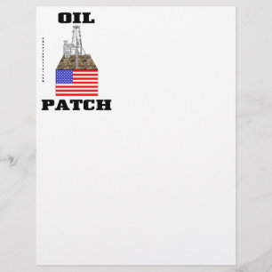 US Oil Patch,Letterhead,US Flag,Oil Rig,Oil,Gas