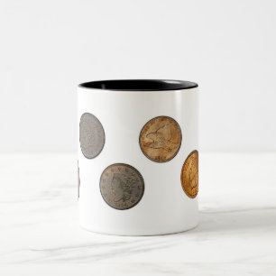 US One Cent Coins Two-Tone Coffee Mug