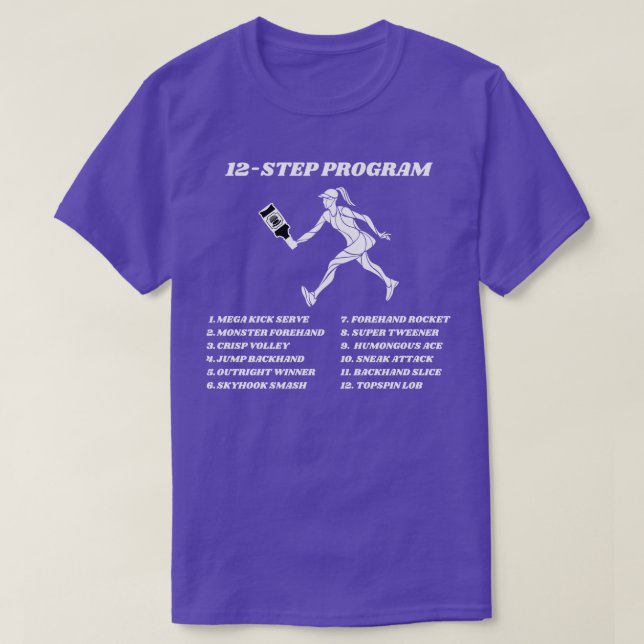 US Open Funny Tennis Addict 12Step Program T-Shirt (Design Front)