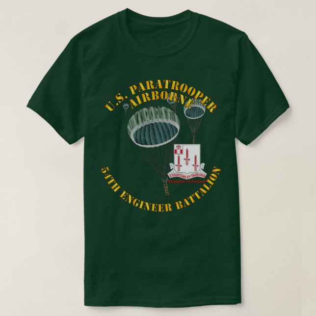 US Paratrooper 54th Engineer Battalion X T-Shirt (Design Front)