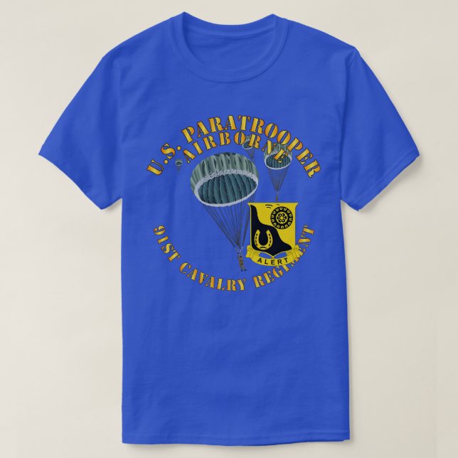 US Paratrooper 91st Cavalry Regiment X T-Shirt (Design Front)