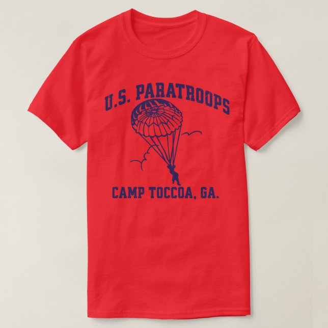 US Paratroops Camp Toccoa WW2 Vintage TShirt (Design Front)