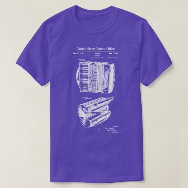 US Patent Accordion T-Shirt (Design Front)