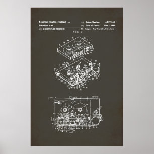 US Patent - Cassette Player Poster
