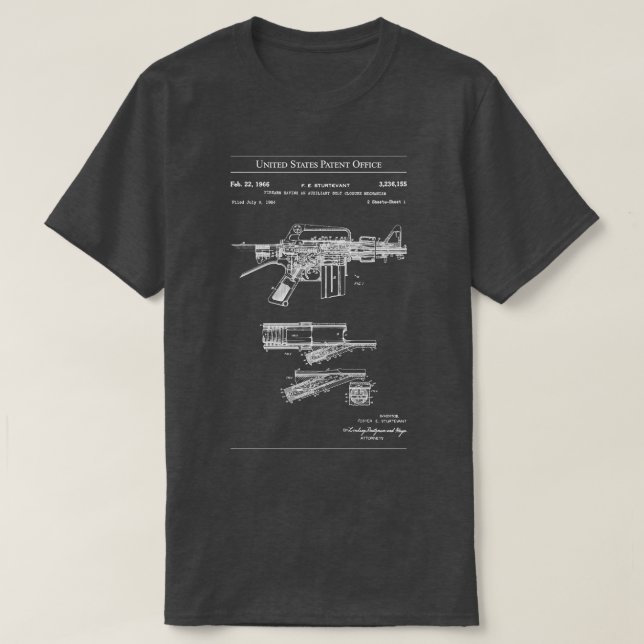 US Patent Colt Automatic Rifle T-Shirt (Design Front)