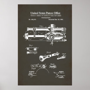 US Patent - Cylindrical Phonograph Poster