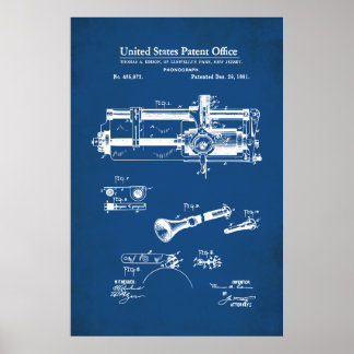 US Patent - Cylindrical Phonograph Poster
