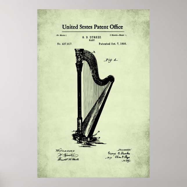 US Patent - Harp Poster (Front)