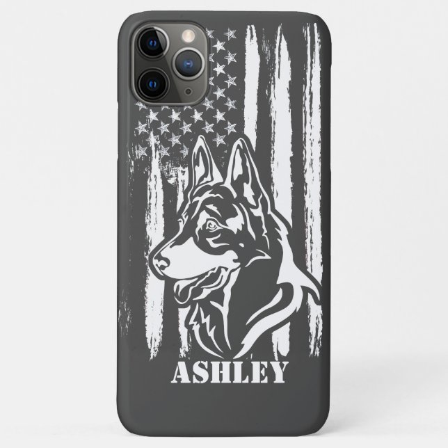US Patriot German Shepherd USA Flag Dog Case-Mate iPhone Case (Back)