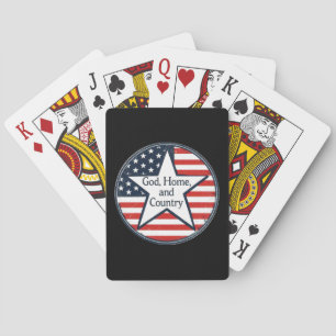 US patriot logo God Home Country US flag retro  Playing Cards