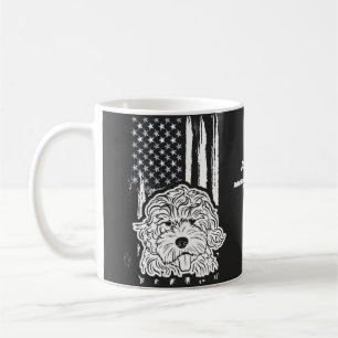 US Patriot Poodle USA Flag Dog Coffee Mug