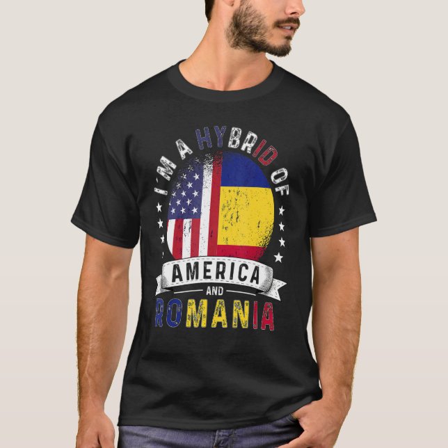 US Patriot Romania Flag American Romanian Grown T-Shirt (Front)