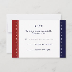 US Patriotic Military Invitation RSVP reply Card