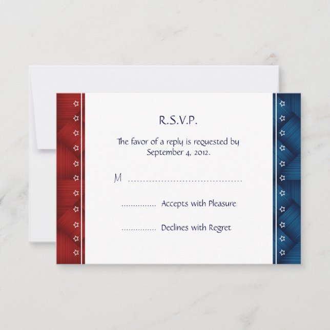 US Patriotic Military Invitation RSVP reply Card (Front)